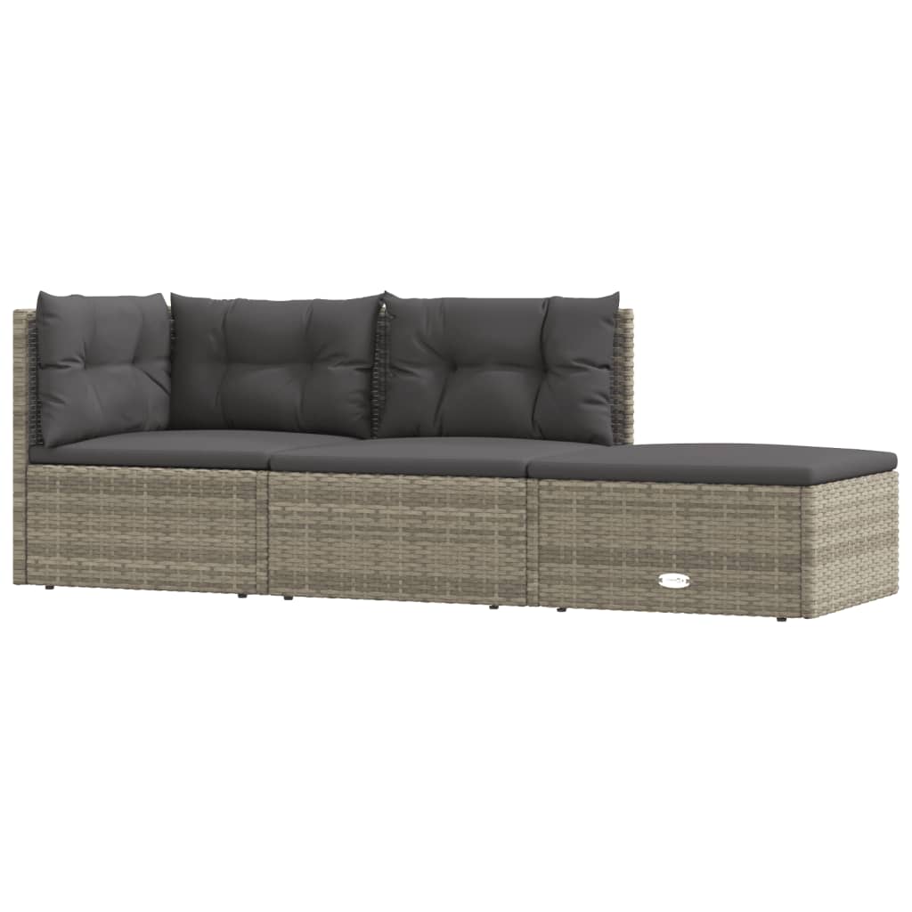 5-delige Loungeset met kussens poly rattan