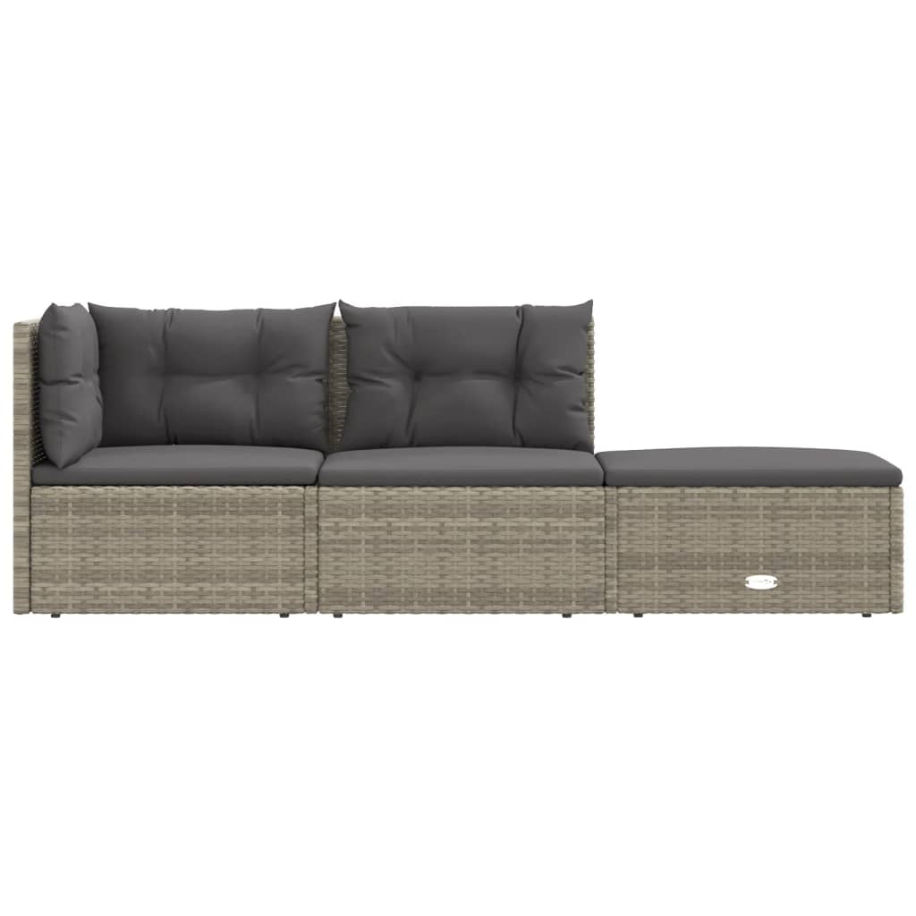 5-delige Loungeset met kussens poly rattan