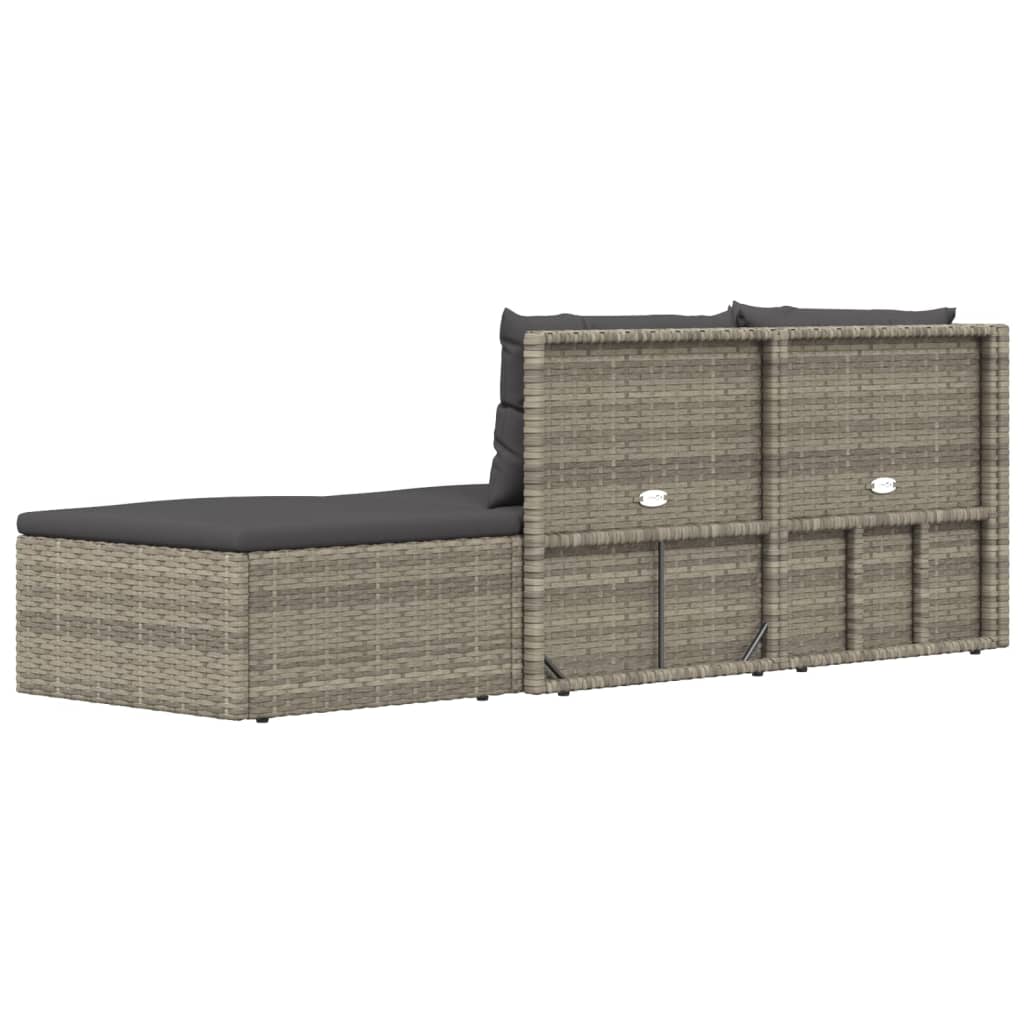 5-delige Loungeset met kussens poly rattan