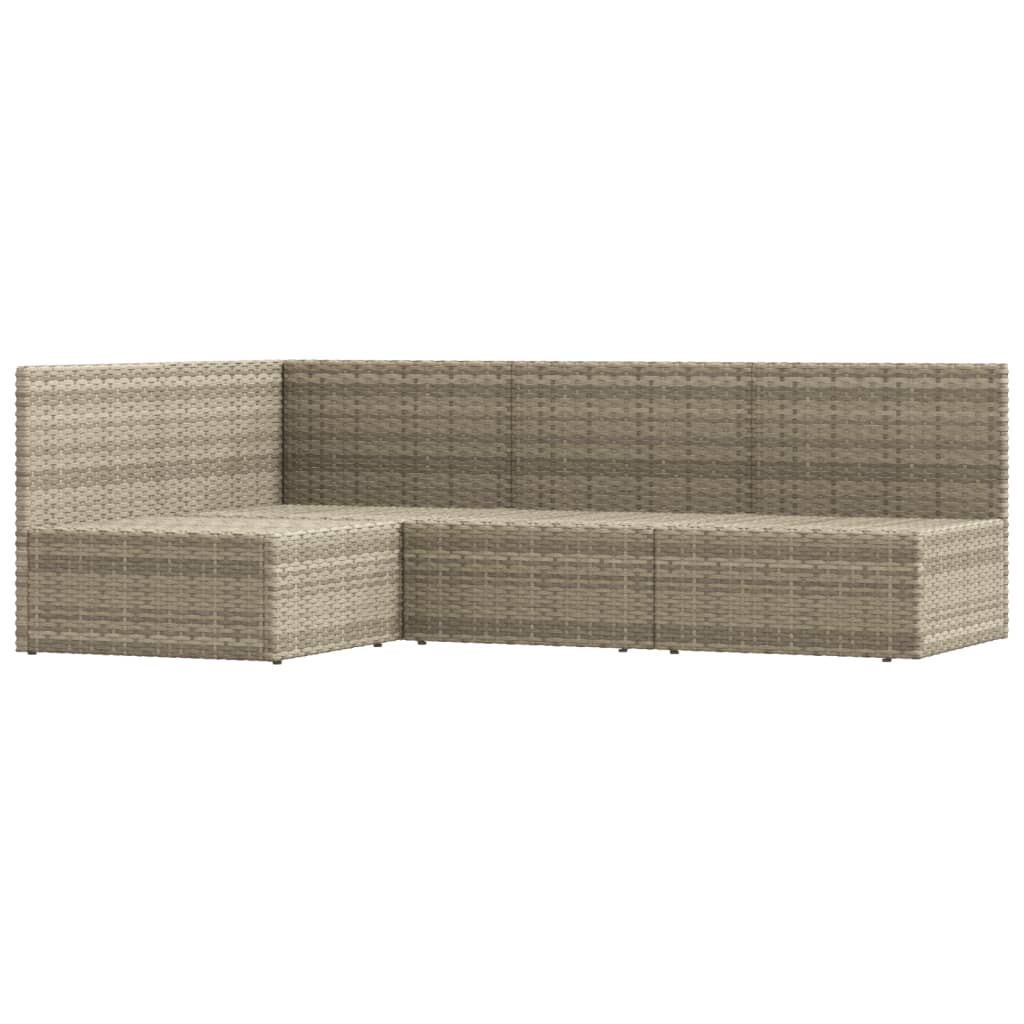 5-delige Loungeset met kussens poly rattan