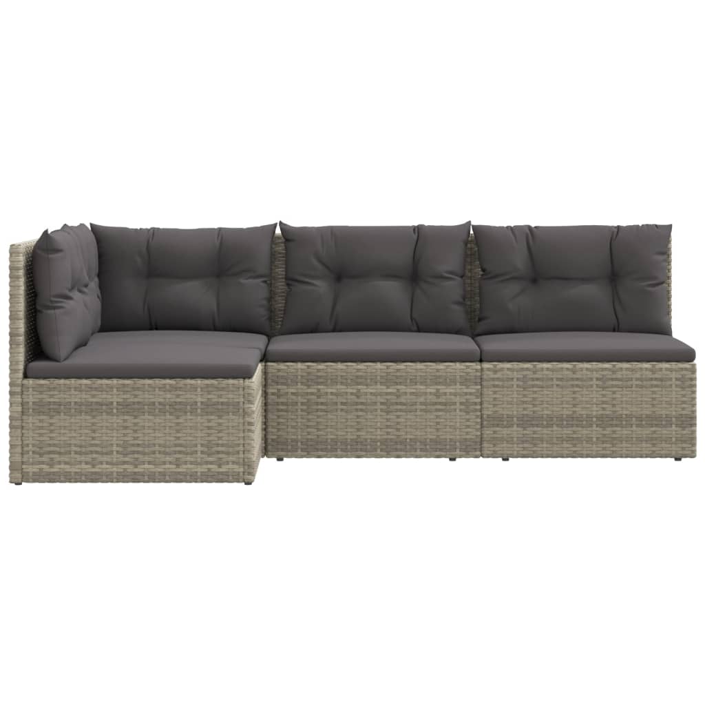 5-delige Loungeset met kussens poly rattan