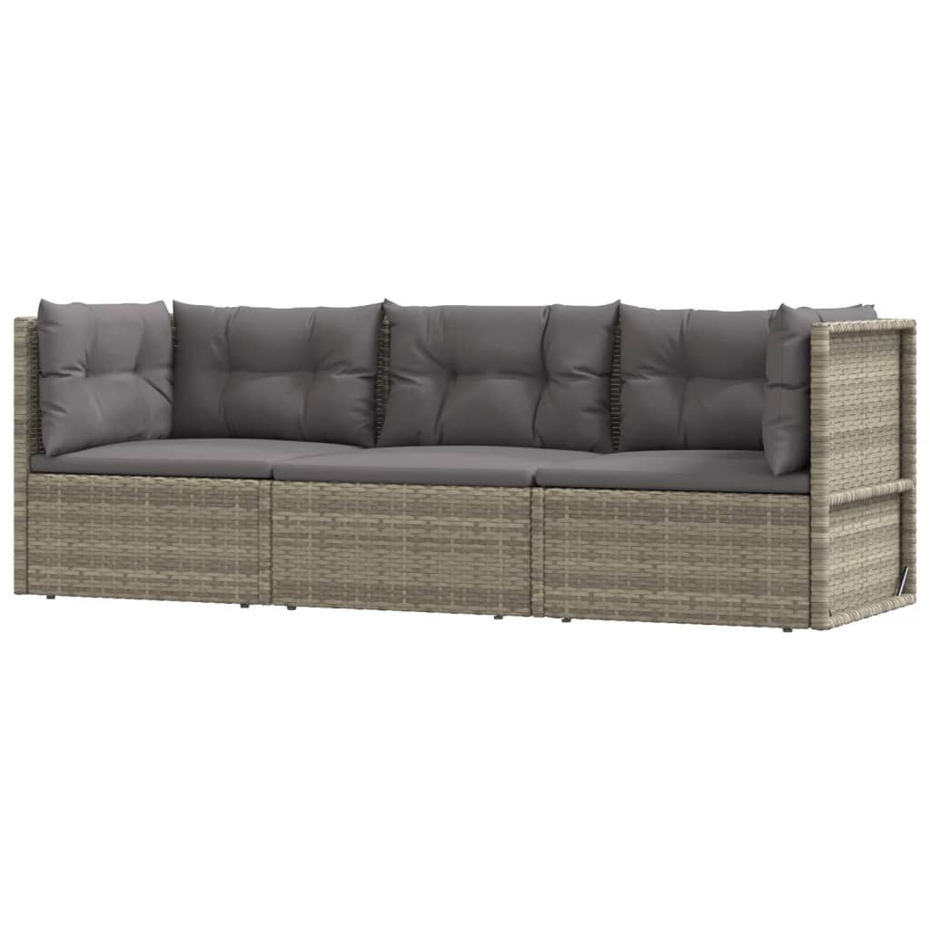 5-delige Loungeset met kussens poly rattan