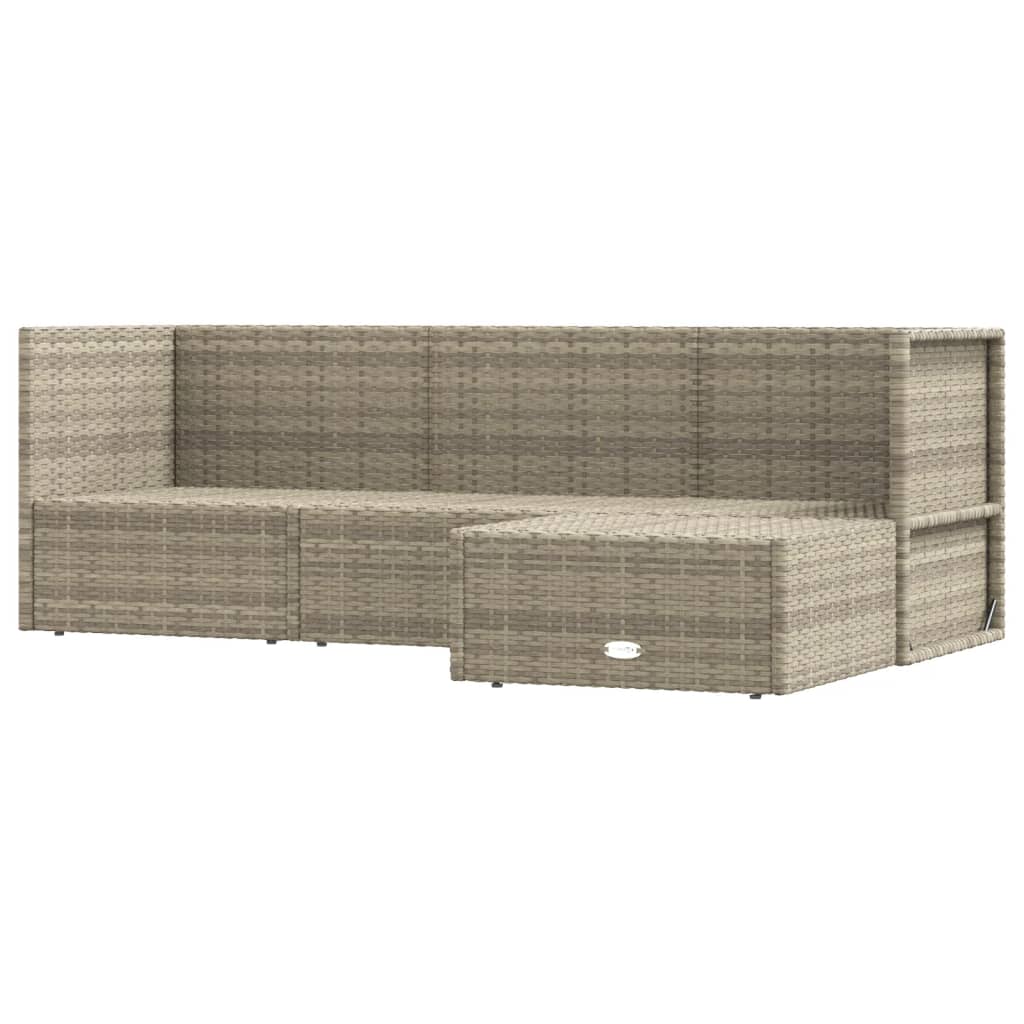 5-delige Loungeset met kussens poly rattan