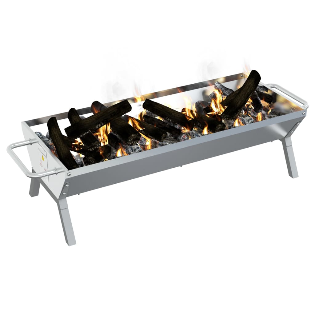 Barbecueplaat 158x42x31 cm roestvrij staal zilverkleurig