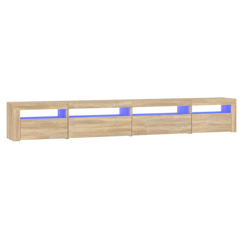 Tv-meubel met LED-verlichting 270x35x40 cm eikenkleurig