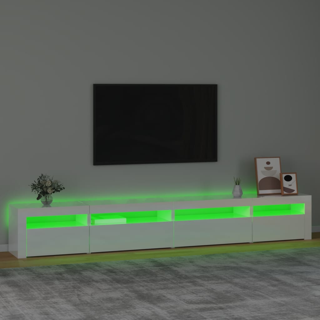 Tv-meubel met LED-verlichting 270x35x40 cm eikenkleurig