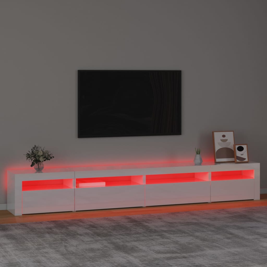 Tv-meubel met LED-verlichting 270x35x40 cm eikenkleurig