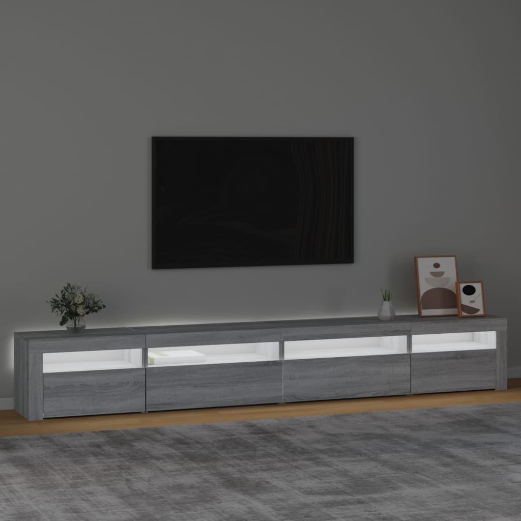 Tv-meubel met LED-verlichting 270x35x40 cm eikenkleurig