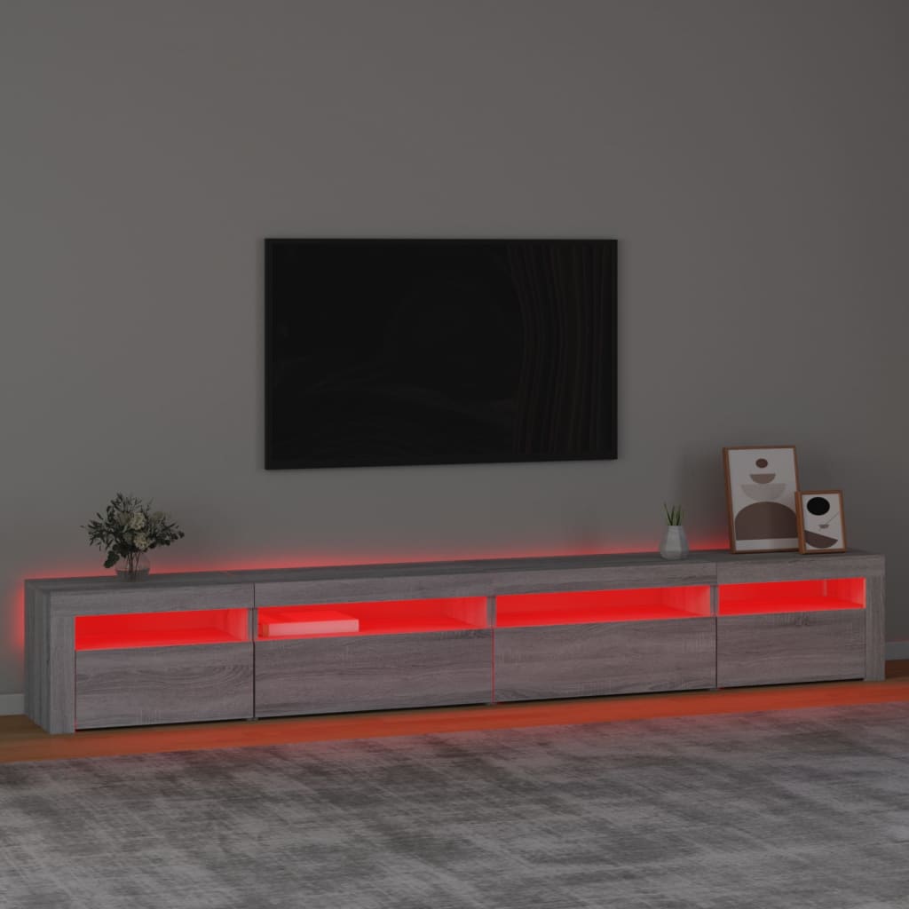 Tv-meubel met LED-verlichting 270x35x40 cm eikenkleurig