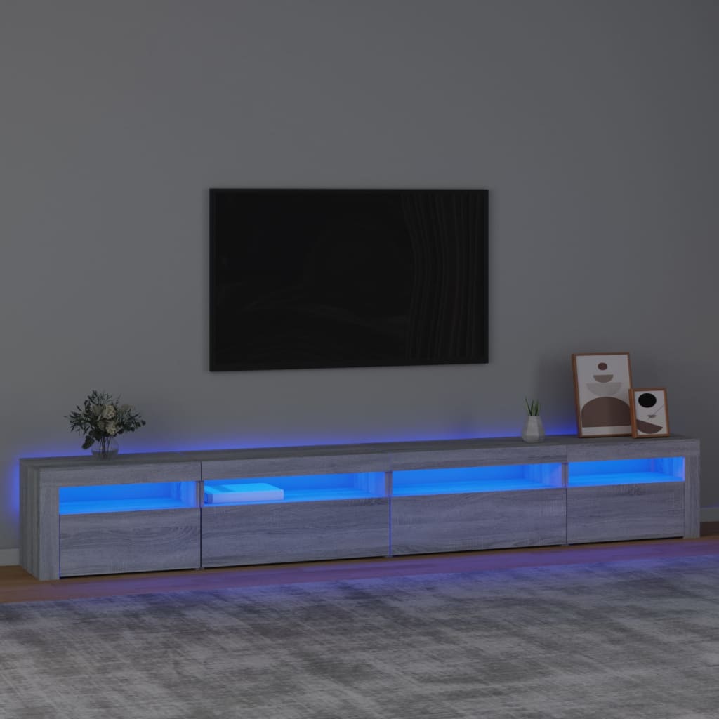 Tv-meubel met LED-verlichting 270x35x40 cm eikenkleurig