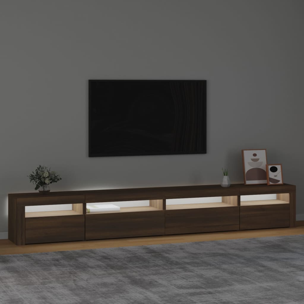 Tv-meubel met LED-verlichting 270x35x40 cm eikenkleurig