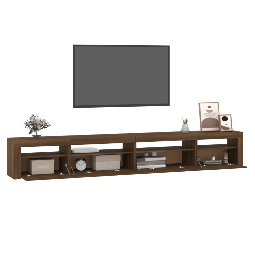 Tv-meubel met LED-verlichting 270x35x40 cm eikenkleurig