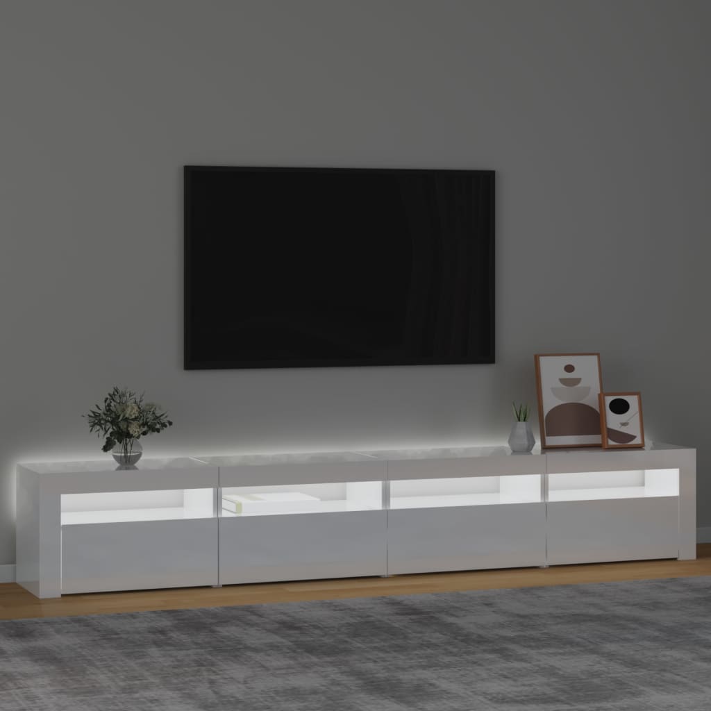 Tv-meubel met LED-verlichting 270x35x40 cm eikenkleurig