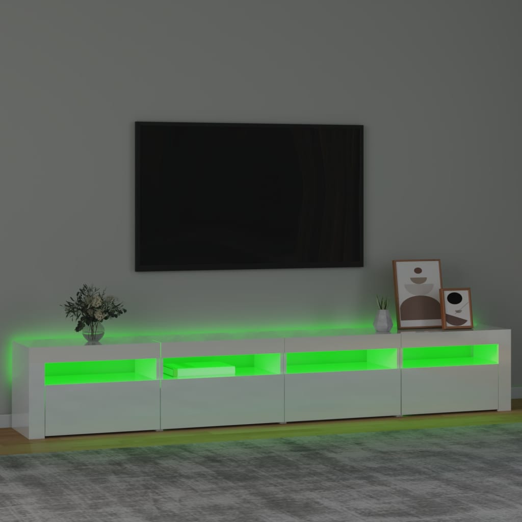 Tv-meubel met LED-verlichting 270x35x40 cm eikenkleurig