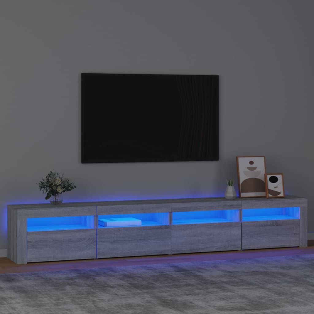 Tv-meubel met LED-verlichting 270x35x40 cm eikenkleurig