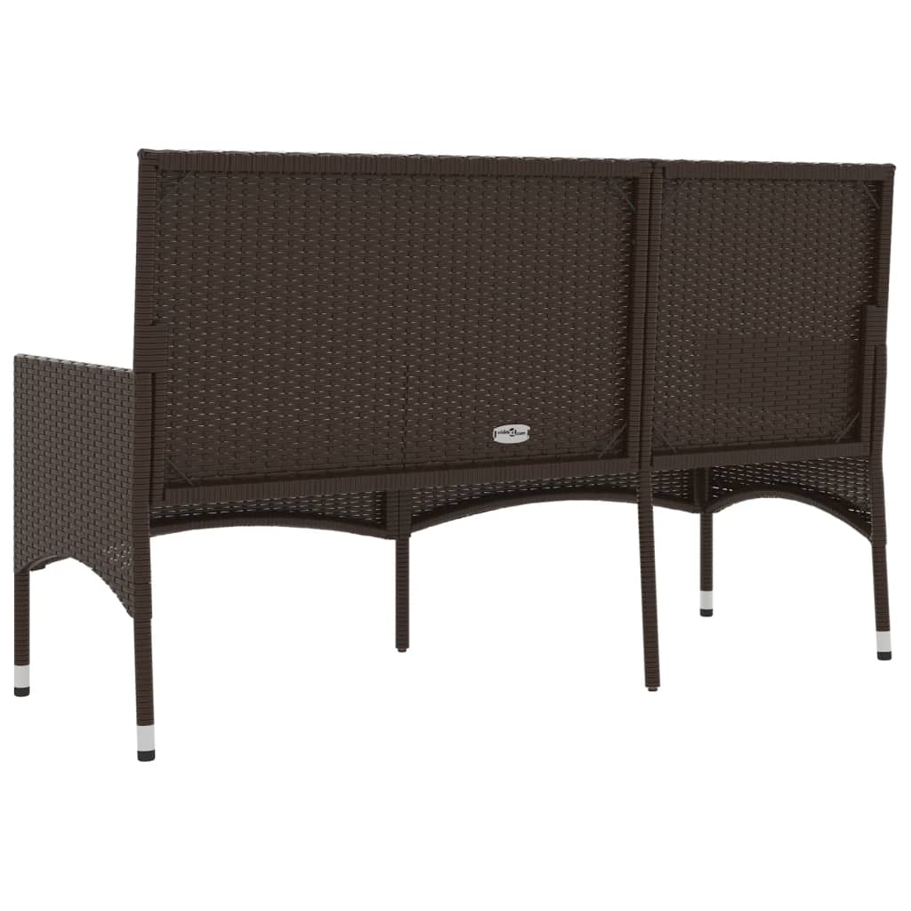 Tuinbank 3-zits met kussens poly rattan