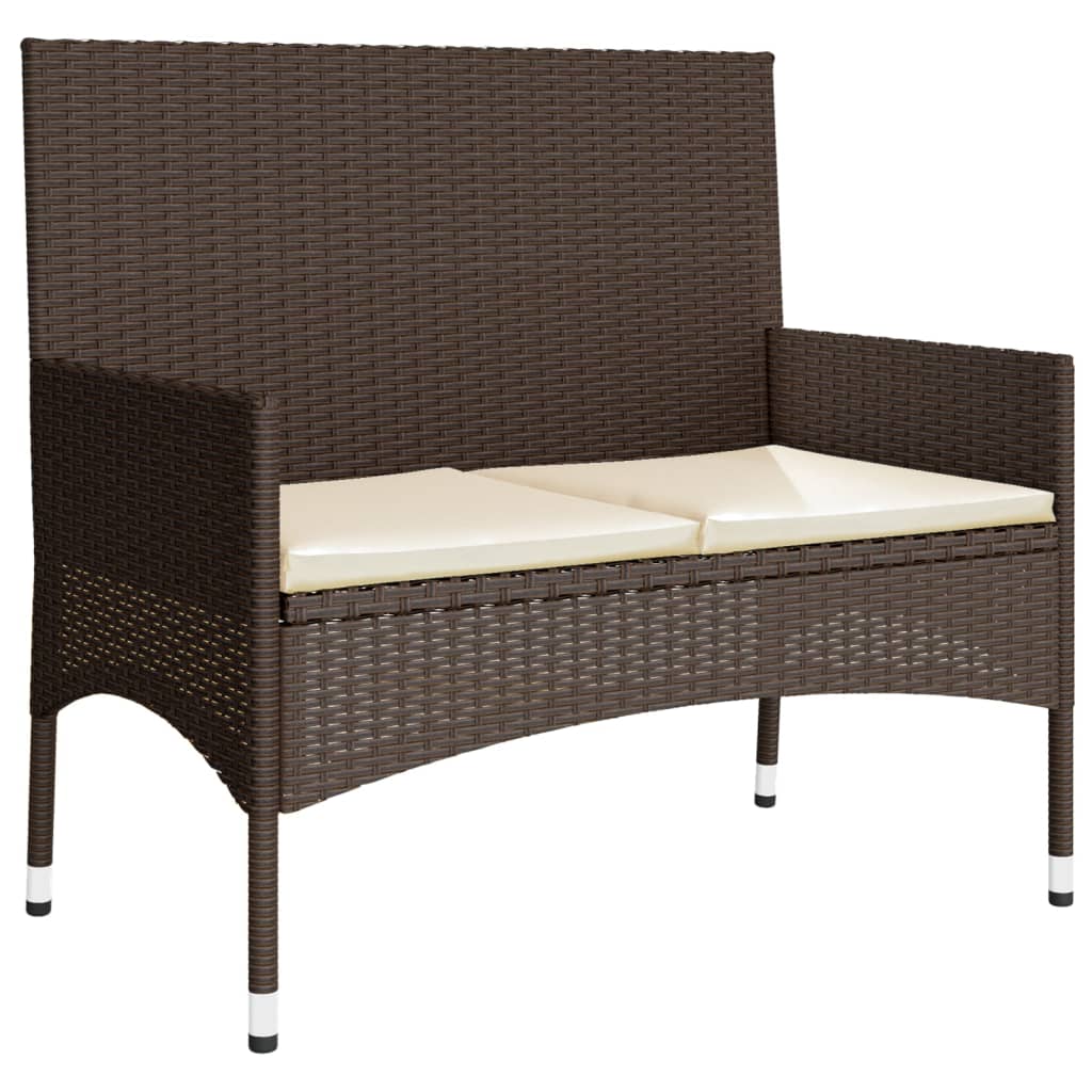 4-delige Loungeset met kussens poly rattan