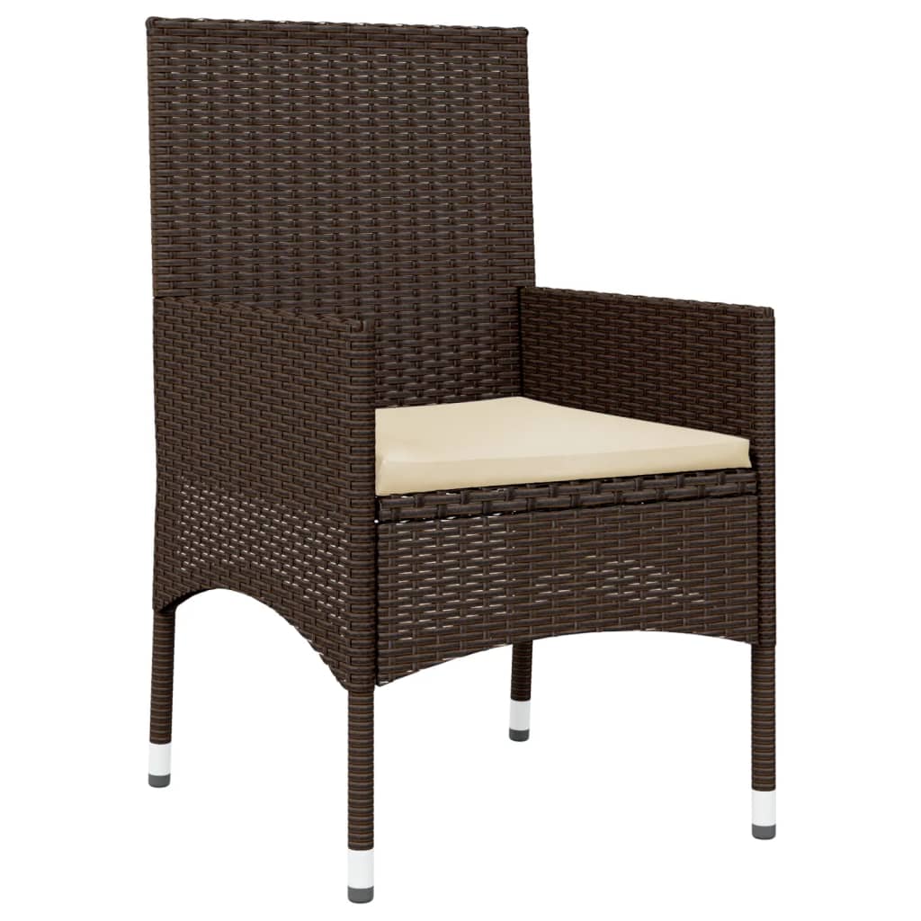 4-delige Loungeset met kussens poly rattan