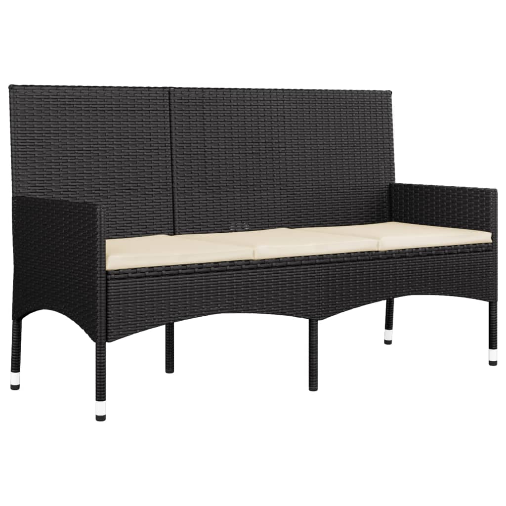 4-delige Loungeset met kussens poly rattan