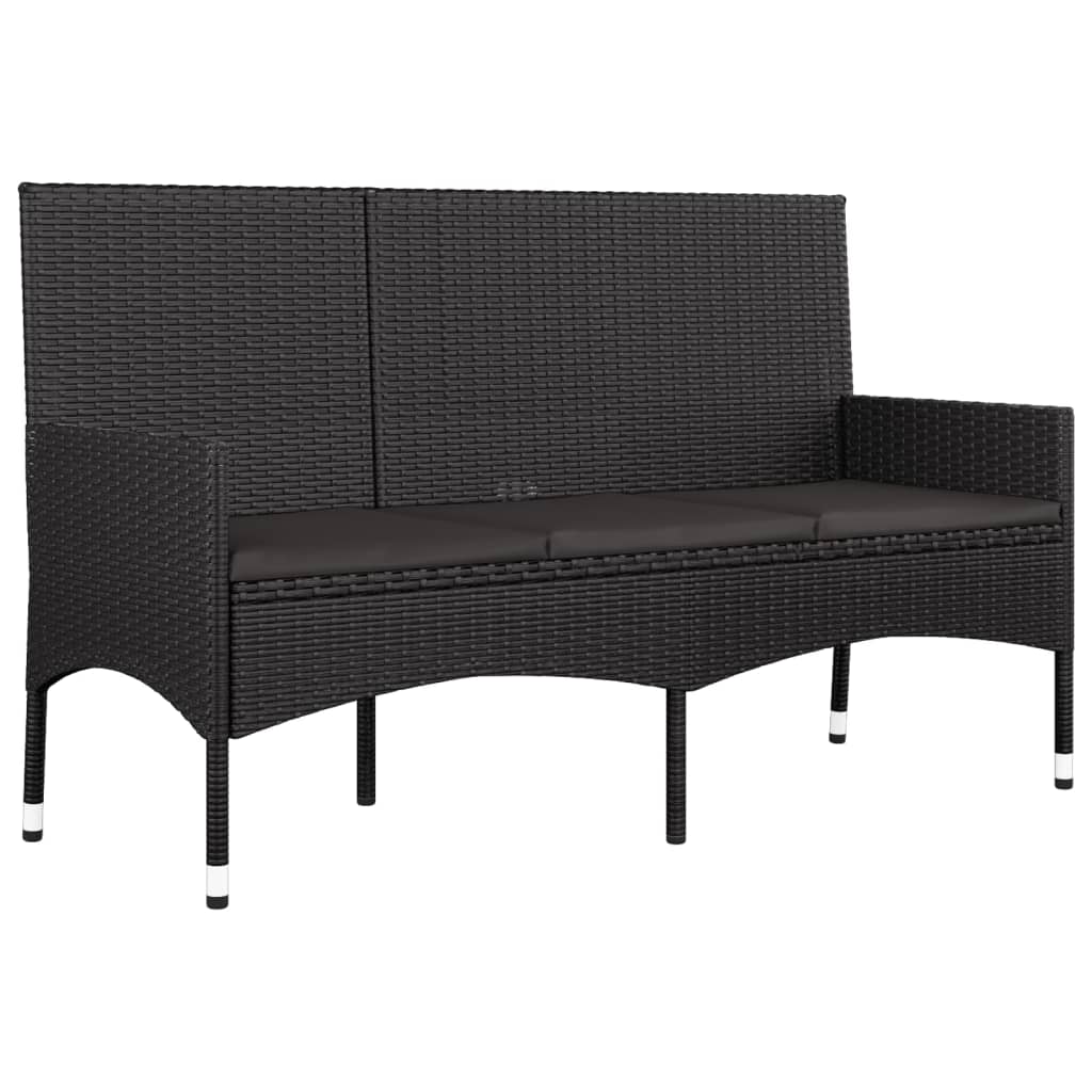 4-delige Loungeset met kussens poly rattan