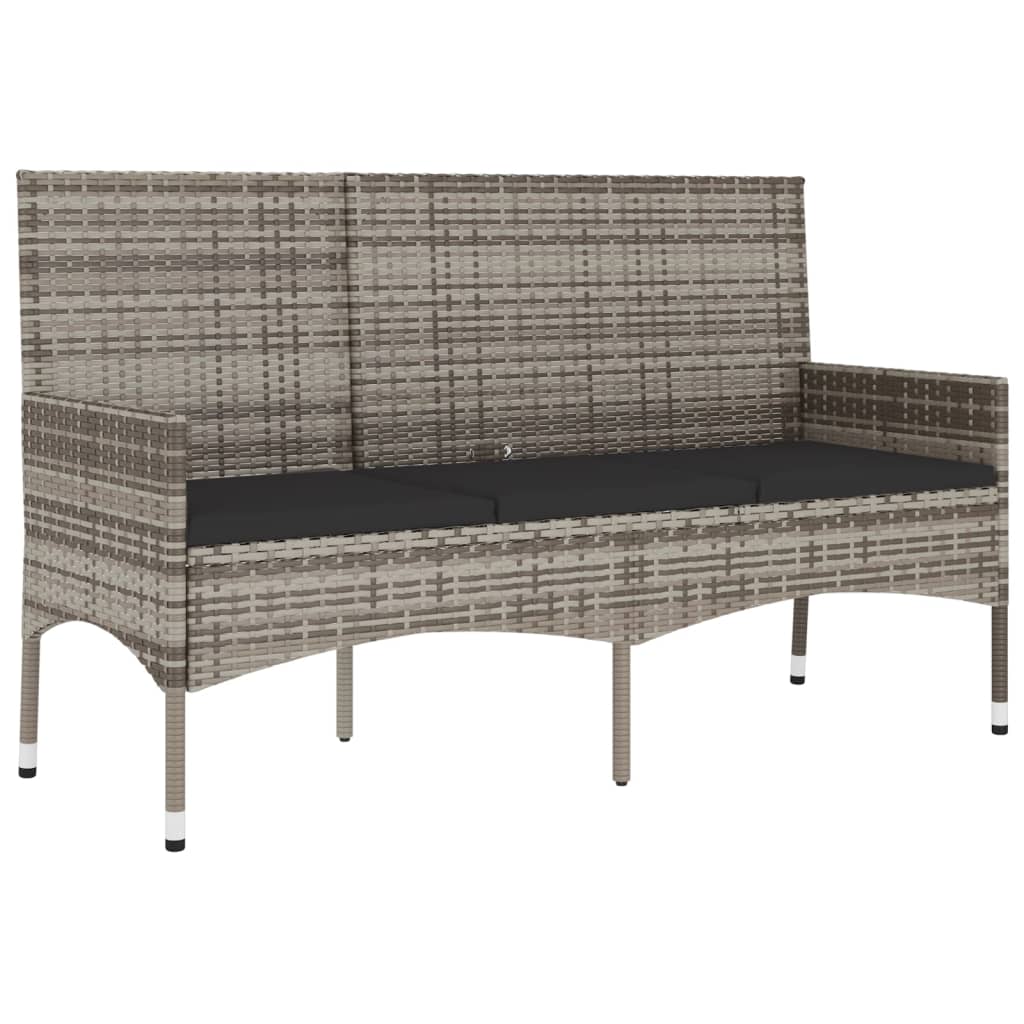 4-delige Loungeset met kussens poly rattan