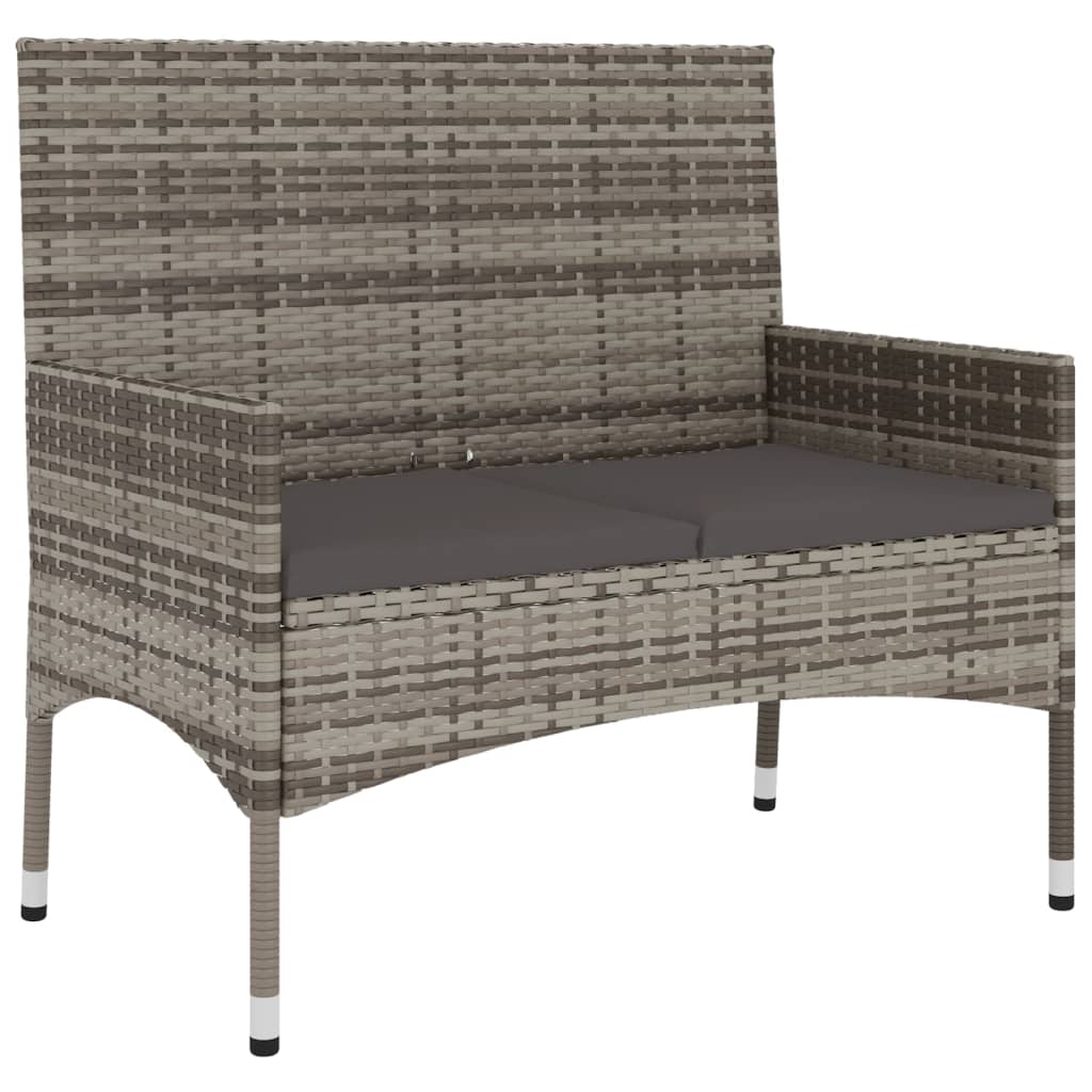 6-delige Loungeset met kussens poly rattan