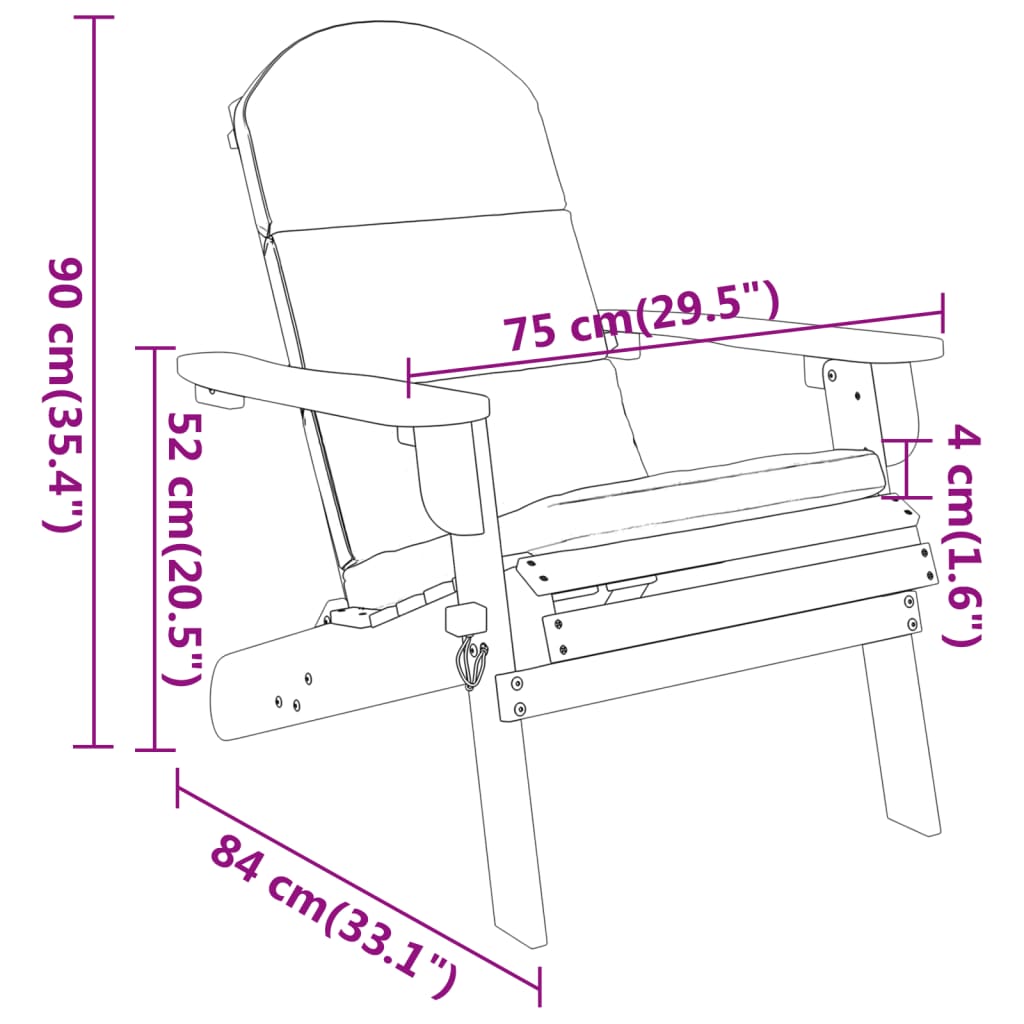 4-delige Loungeset Adirondack massief acaciahout