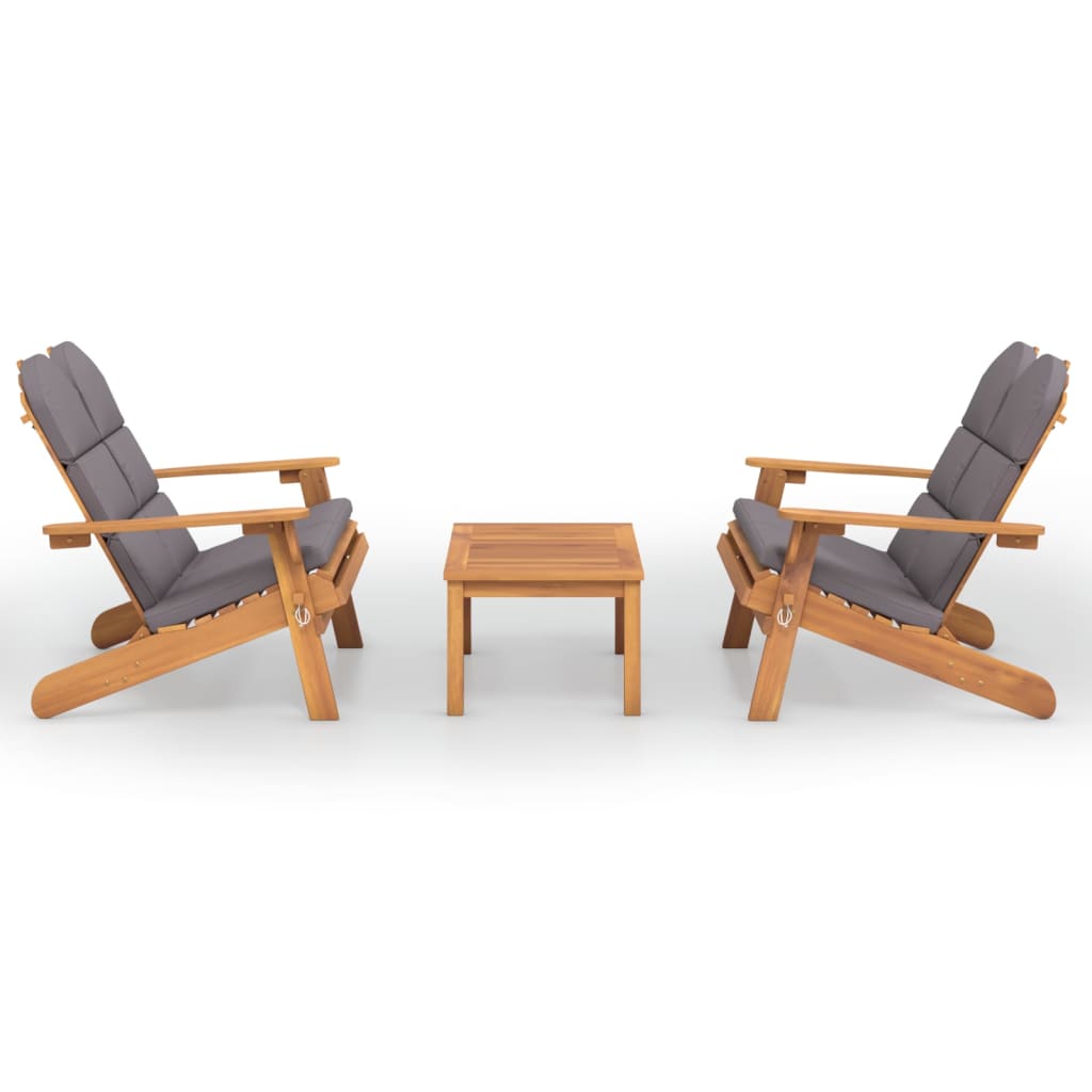 3-delige Loungeset Adirondack massief acaciahout