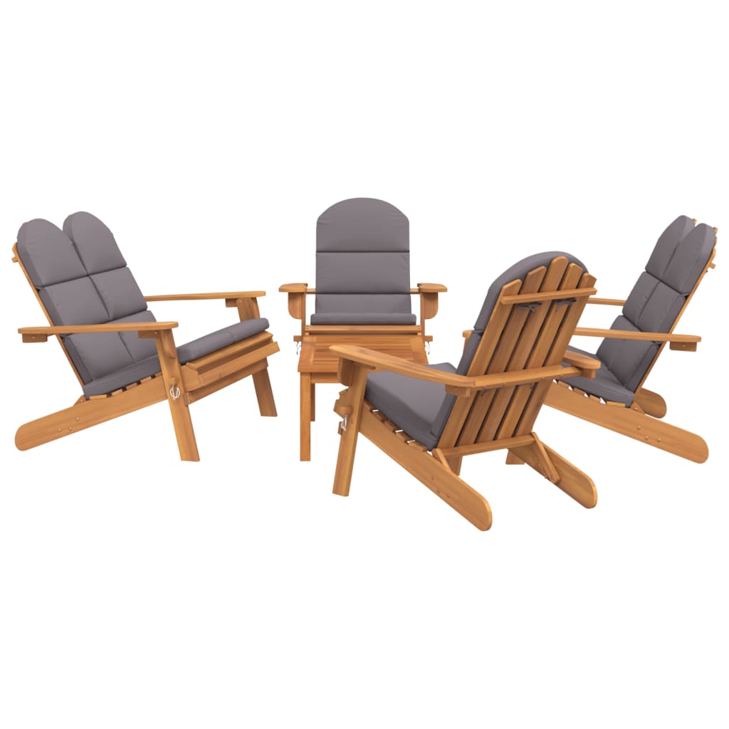 4-delige Loungeset Adirondack massief acaciahout