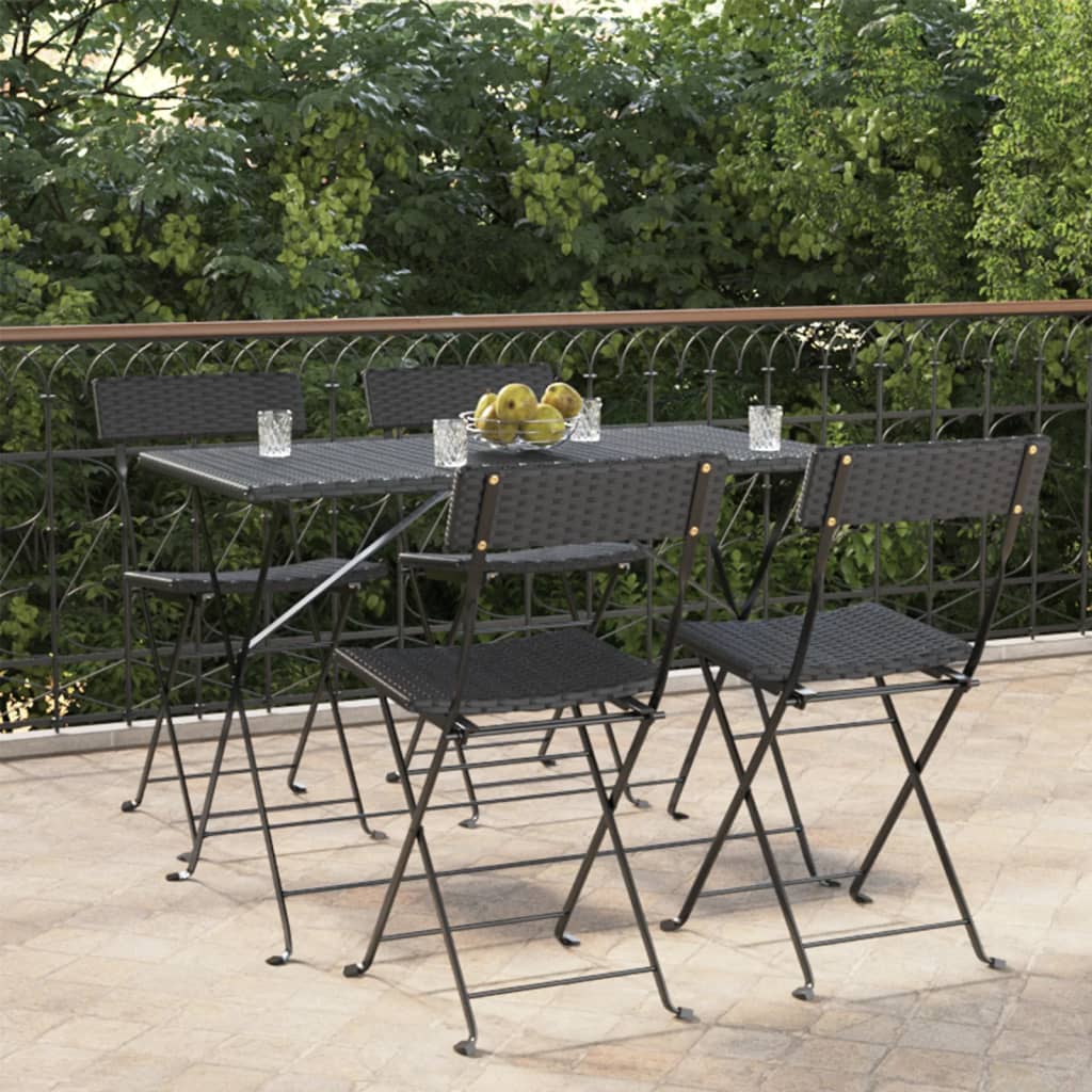 Bistrostoelen 8 st inklapbaar poly rattan en staal