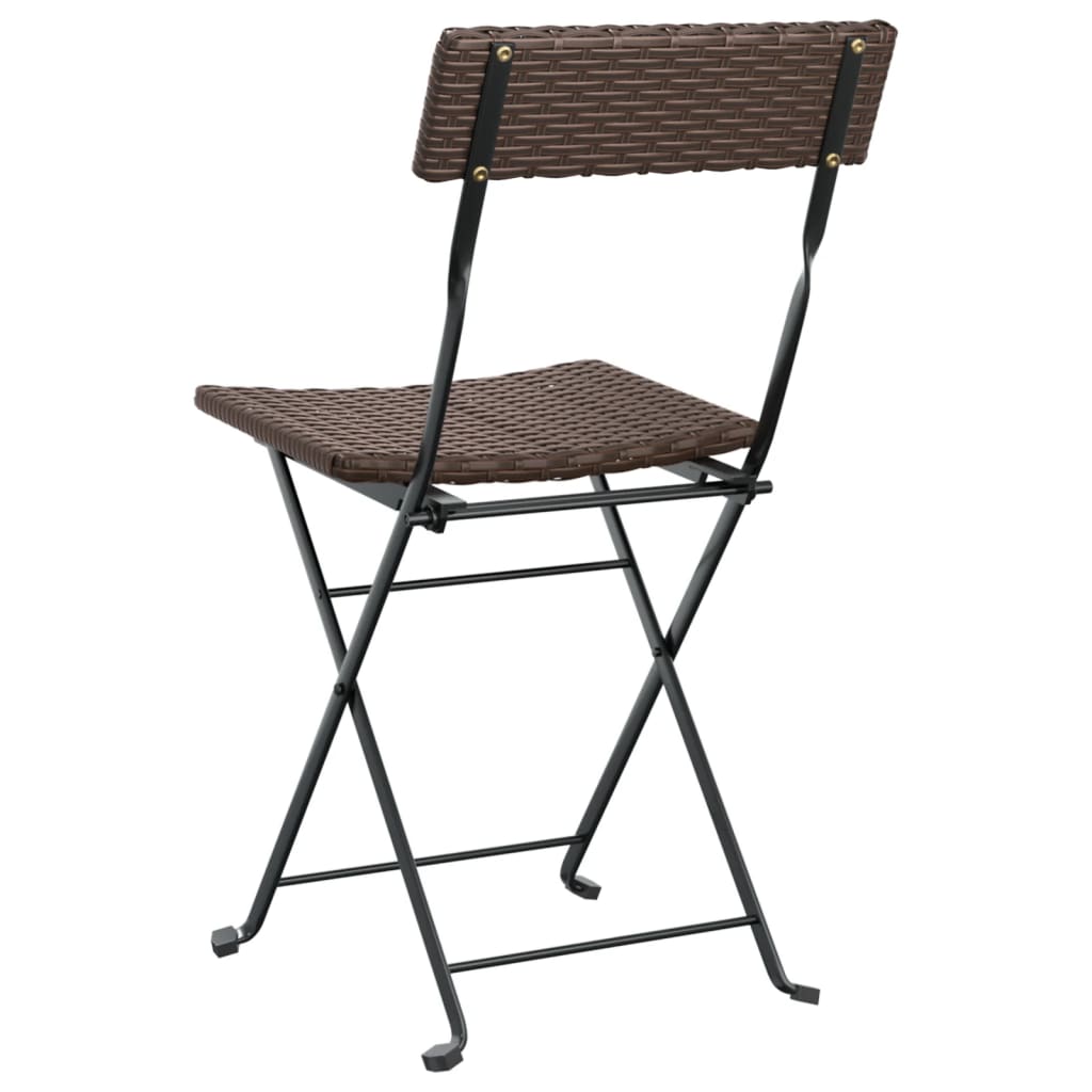 Bistrostoelen 8 st inklapbaar poly rattan en staal