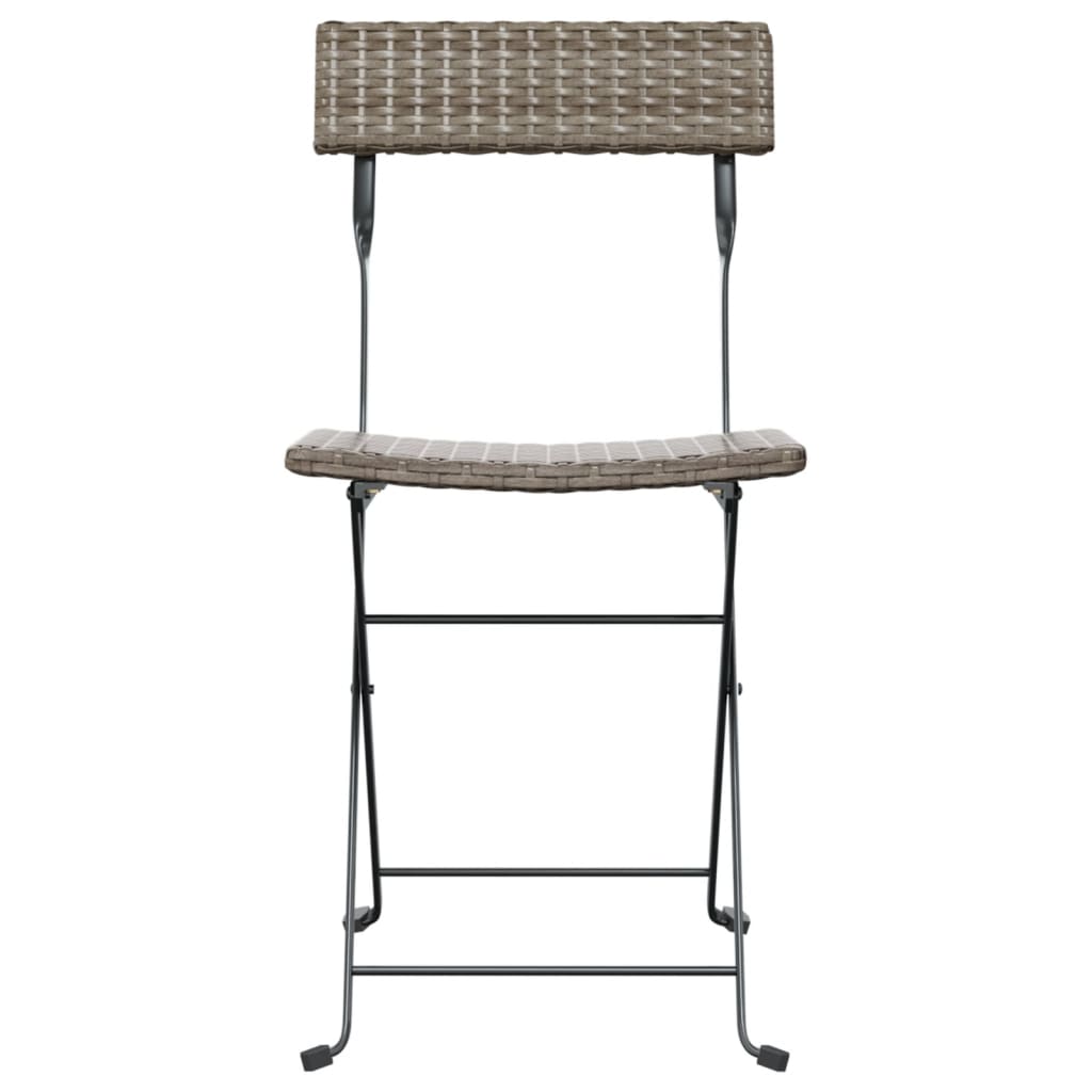 Bistrostoelen 8 st inklapbaar poly rattan en staal