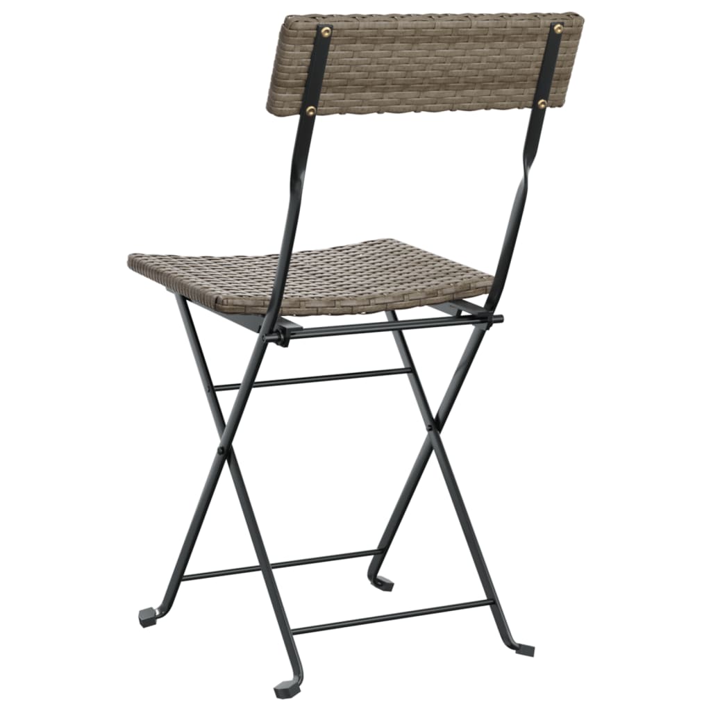 Bistrostoelen 8 st inklapbaar poly rattan en staal