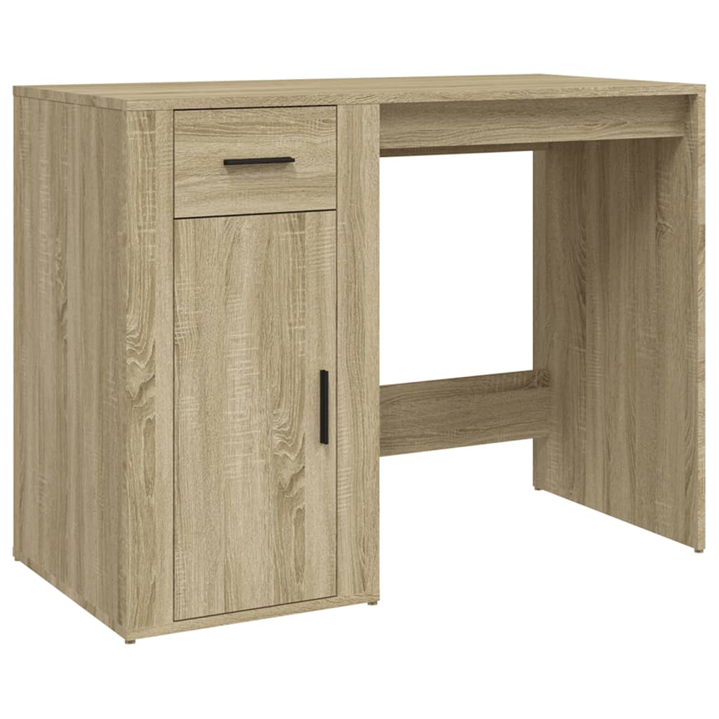 Bureau 100x49x75 cm bewerkt hout eikenkleurig