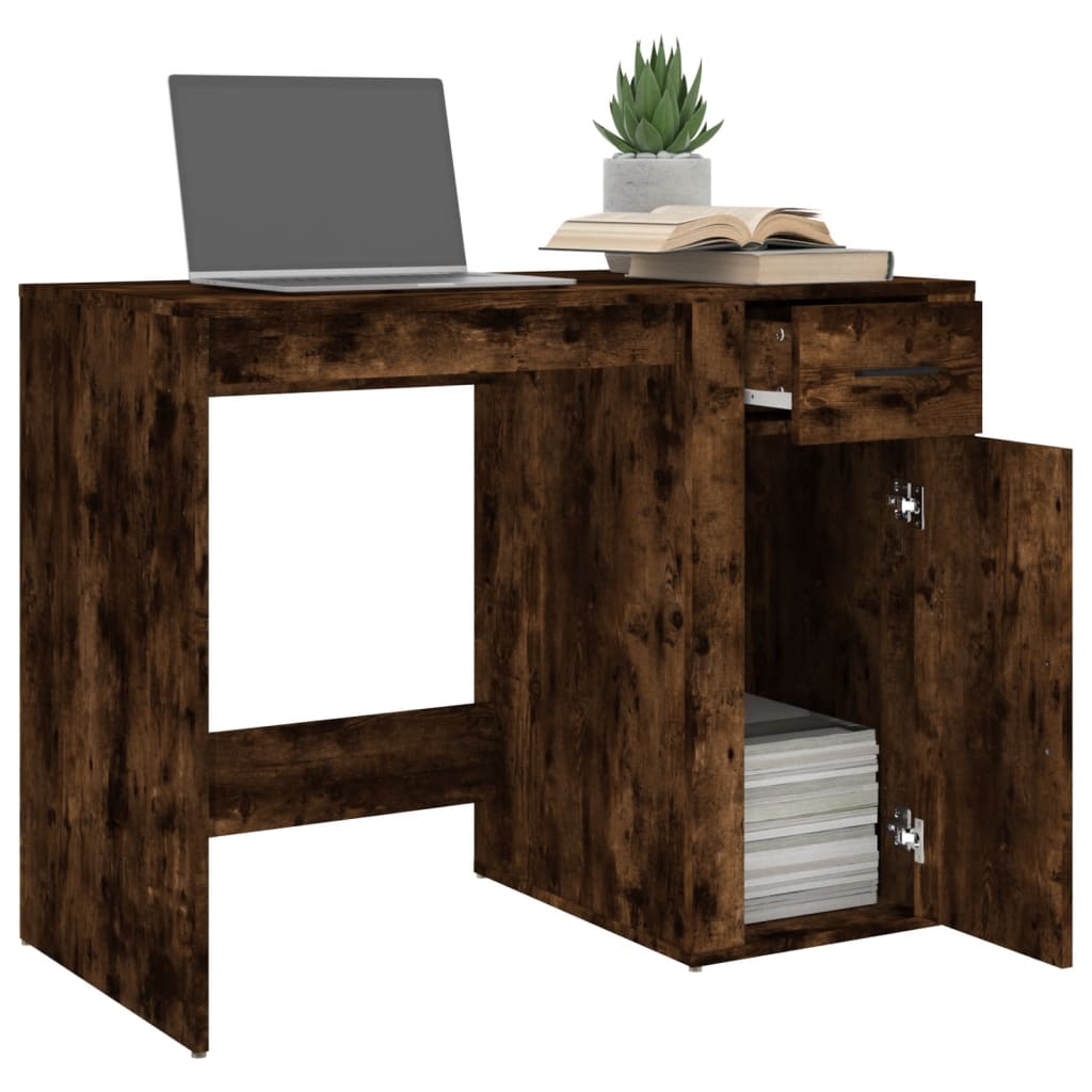 Bureau 100x49x75 cm bewerkt hout eikenkleurig