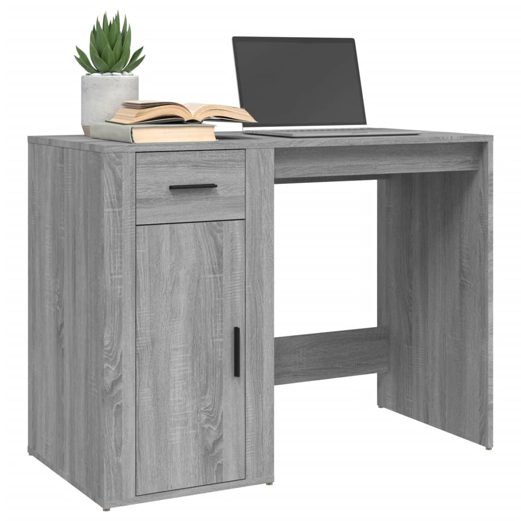 Bureau 100x49x75 cm bewerkt hout eikenkleurig