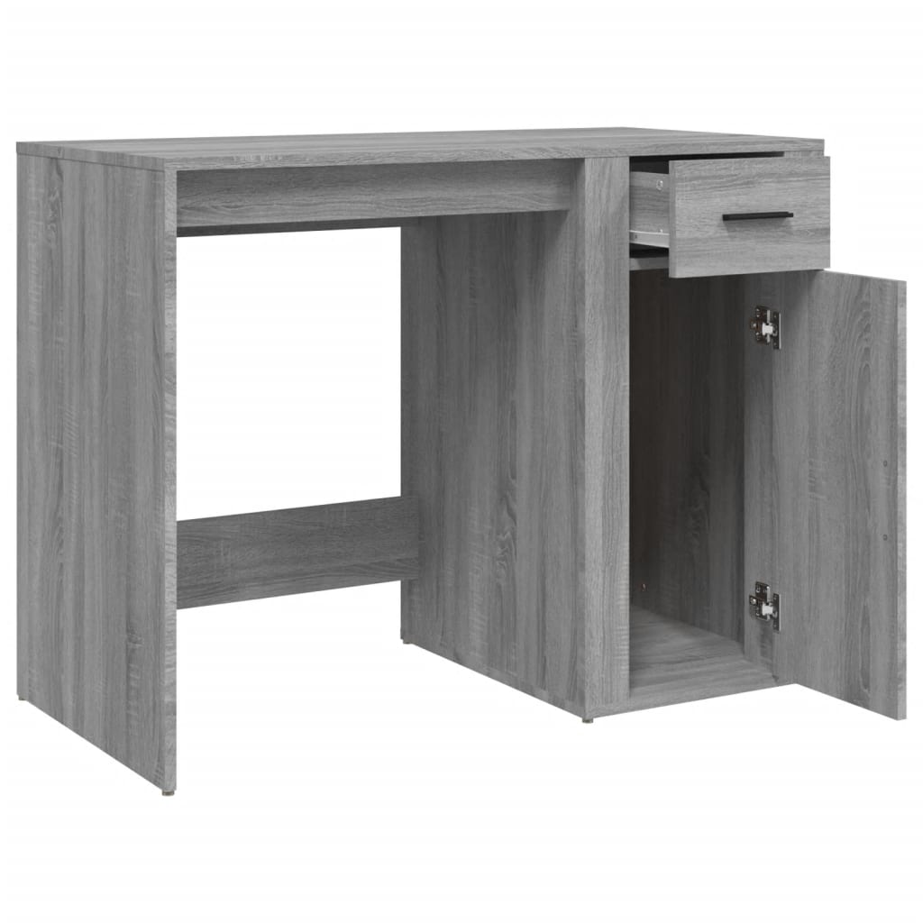 Bureau 100x49x75 cm bewerkt hout eikenkleurig