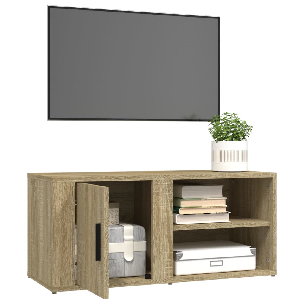 Tv-meubel 80x31,5x36 cm bewerkt hout