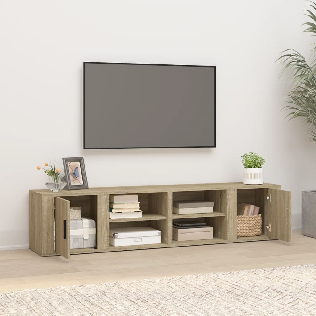 Tv-meubel 80x31,5x36 cm bewerkt hout