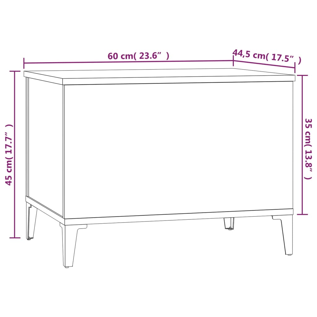 Salontafel 90x44,5x45 cm bewerkt hout eikenkleurig