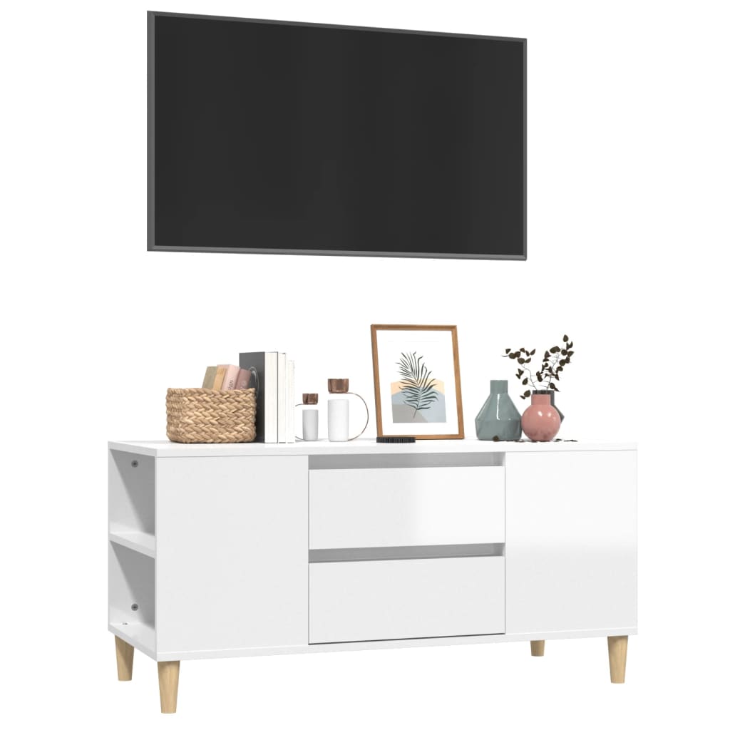 Tv-meubel 102x44,5x50 cm bewerkt hout