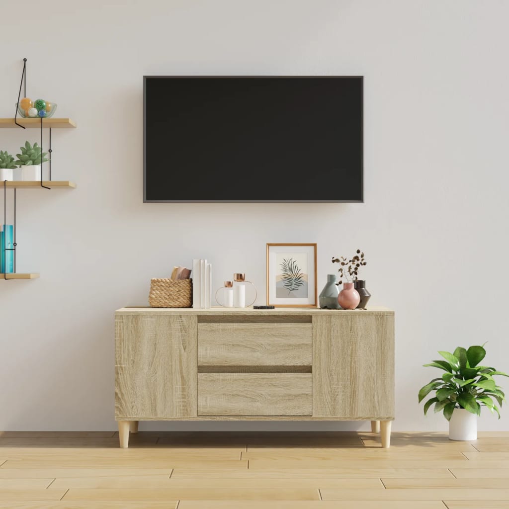 Tv-meubel 102x44,5x50 cm bewerkt hout