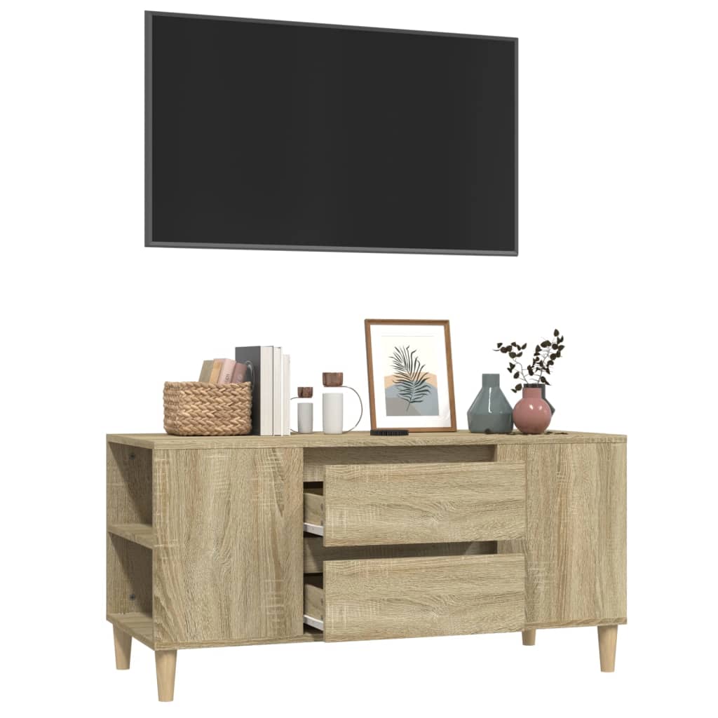 Tv-meubel 102x44,5x50 cm bewerkt hout