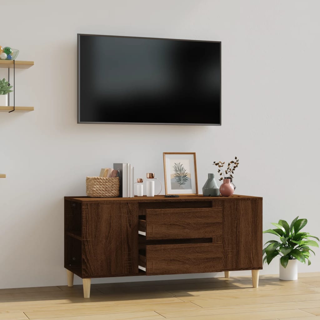 Tv-meubel 102x44,5x50 cm bewerkt hout