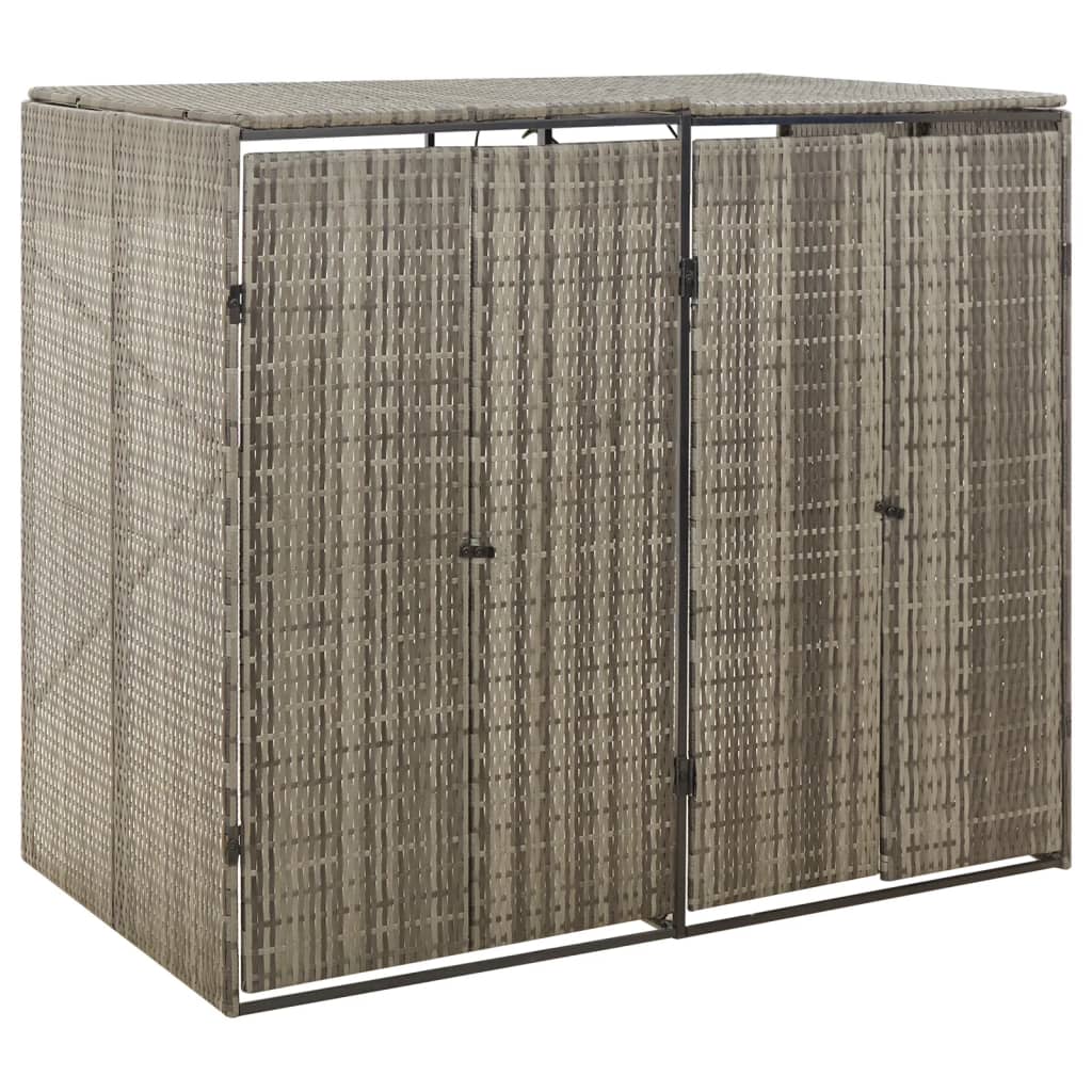 Containerberging dubbel 140x80x117 cm poly rattan