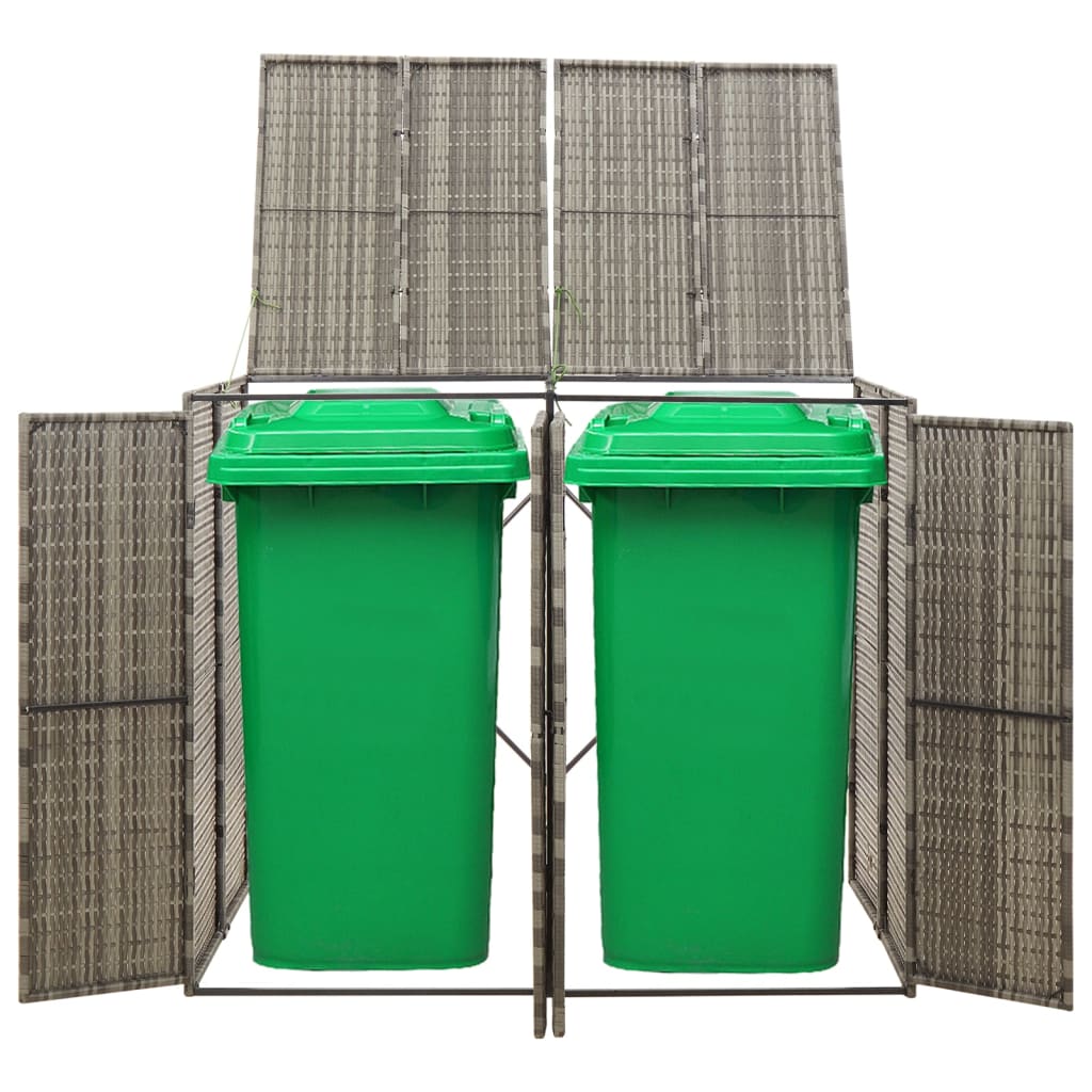 Containerberging dubbel 140x80x117 cm poly rattan