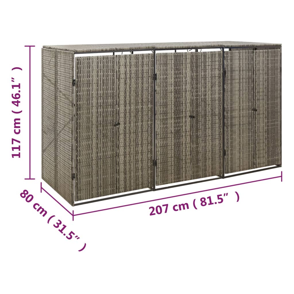 Containerberging dubbel 140x80x117 cm poly rattan