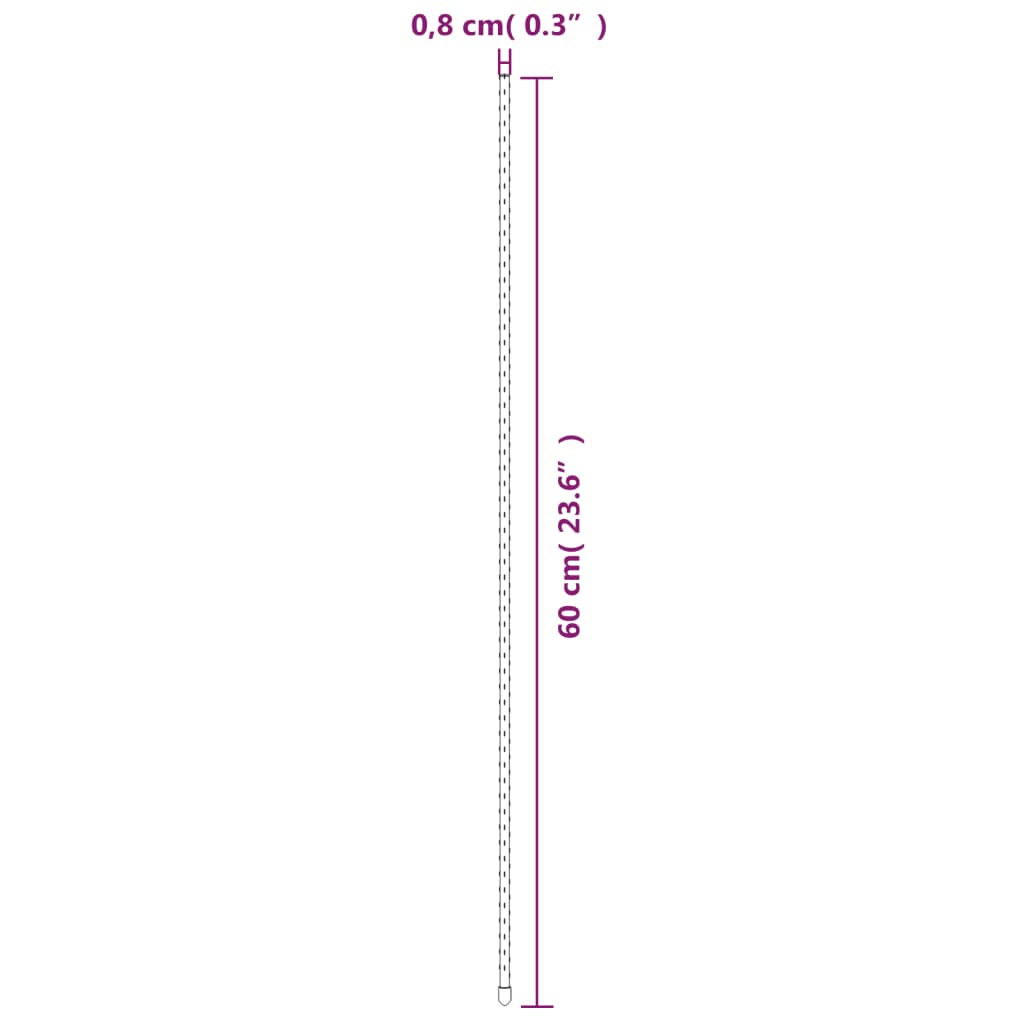 Plantenstaken 30 st 115 cm staal groen