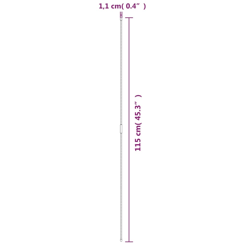 Plantenstaken 30 st 115 cm staal groen