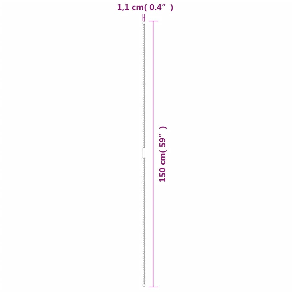 Plantenstaken 30 st 115 cm staal groen